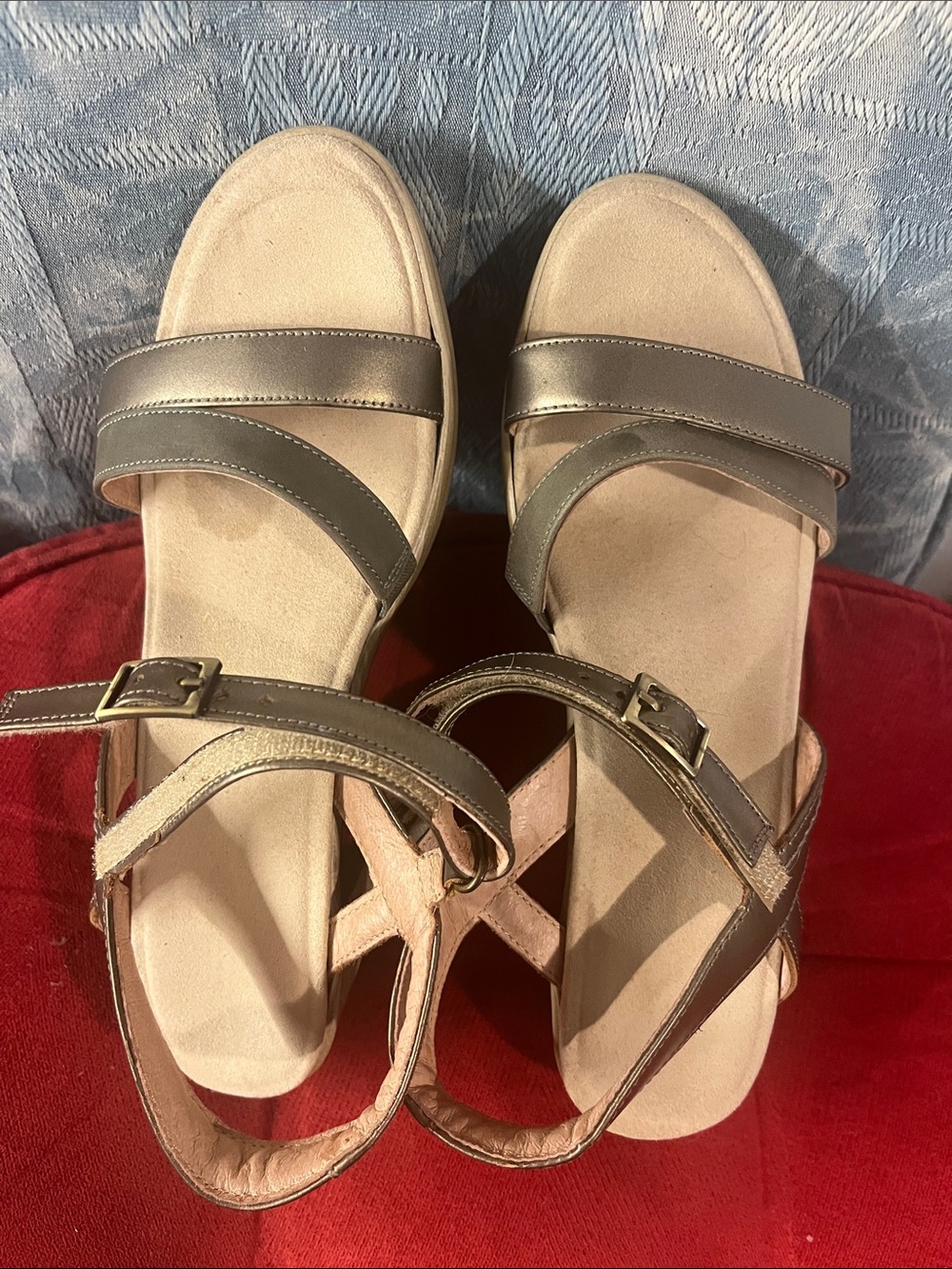 Naot Women's Metallic Taupe Adjustable Strap Sandals